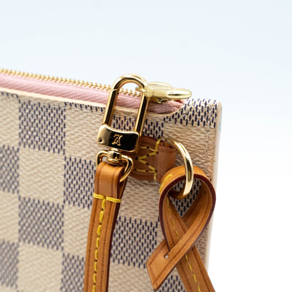 Louis Vuitton Damier Azur Neverfull MM GM Pochette Rose Ballerine - Picture 3 of 7